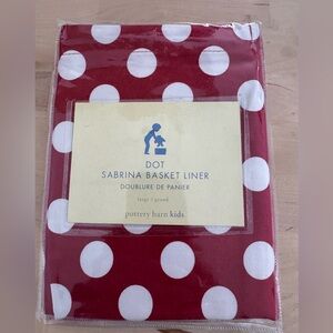 Pottery Barn Kids Red and White Polka Dot Sabrina Basket Liner Size L